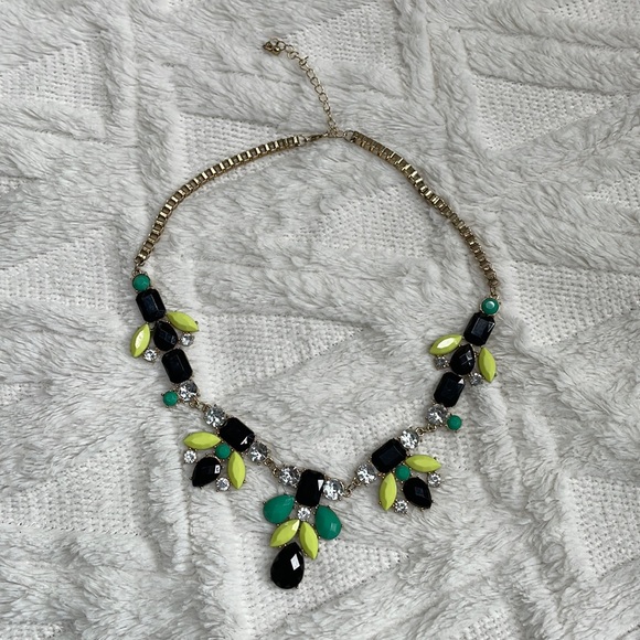 Jewelry - Gold & Lime Green Statement Necklace | 18”-21”